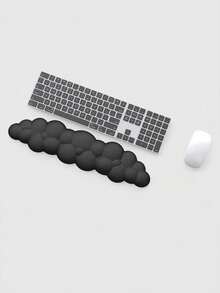 Sandaran Pergelangan Tangan Keyboard Berbentuk Awan Warna Solid, Bantalan/Sandaran Pergelangan Tangan Kulit Lembut dengan Busa Memori, Sandaran Telapak Tangan Komputer Ergonomis Anti Selip, Cocok untuk PC Gaming/Laptop/Tablet/Meja Kantor, Nyaman untuk Mengetik dan Meredakan Nyeri - View 5