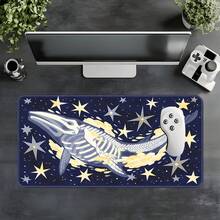 1pc Whale Starry Sky Deep Blue Mysterious Extra Large Extended Gaming Mouse Pad, Non-Slip Rubber Base, Stitched Soft Cloth Surface, Oversized Desk Mat, Suitable For Office, Home, Gaming, Study, Perfect Gift For Friends, Teenagers, Gamers - View 4