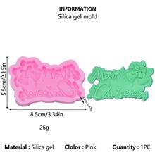 3pcs Santa Claus Bell Merry Christmas Christmas Decoration Silicone Mold DIY Clay Aromatherapy Plaster Silicone Mold - Pink - View 11