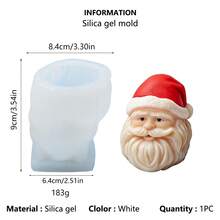 3pcs Christmas Silicone Candle Mold Set, Santa Claus Christmas Gift Box Candle Plaster Aromatherapy Ornament Silicone DIY Mold - White - View 10