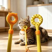 3-In-1 Retractable Cat Grooming Tool, Soft Round Head Massage Brush With Cat Teaser Function, Suitable For Indoor Cats To Interact And Groom, Can Remove Loose Fur And Dead Hair, Daily Cat Care Product, Multiple Colors Randomly Shipped - View 13