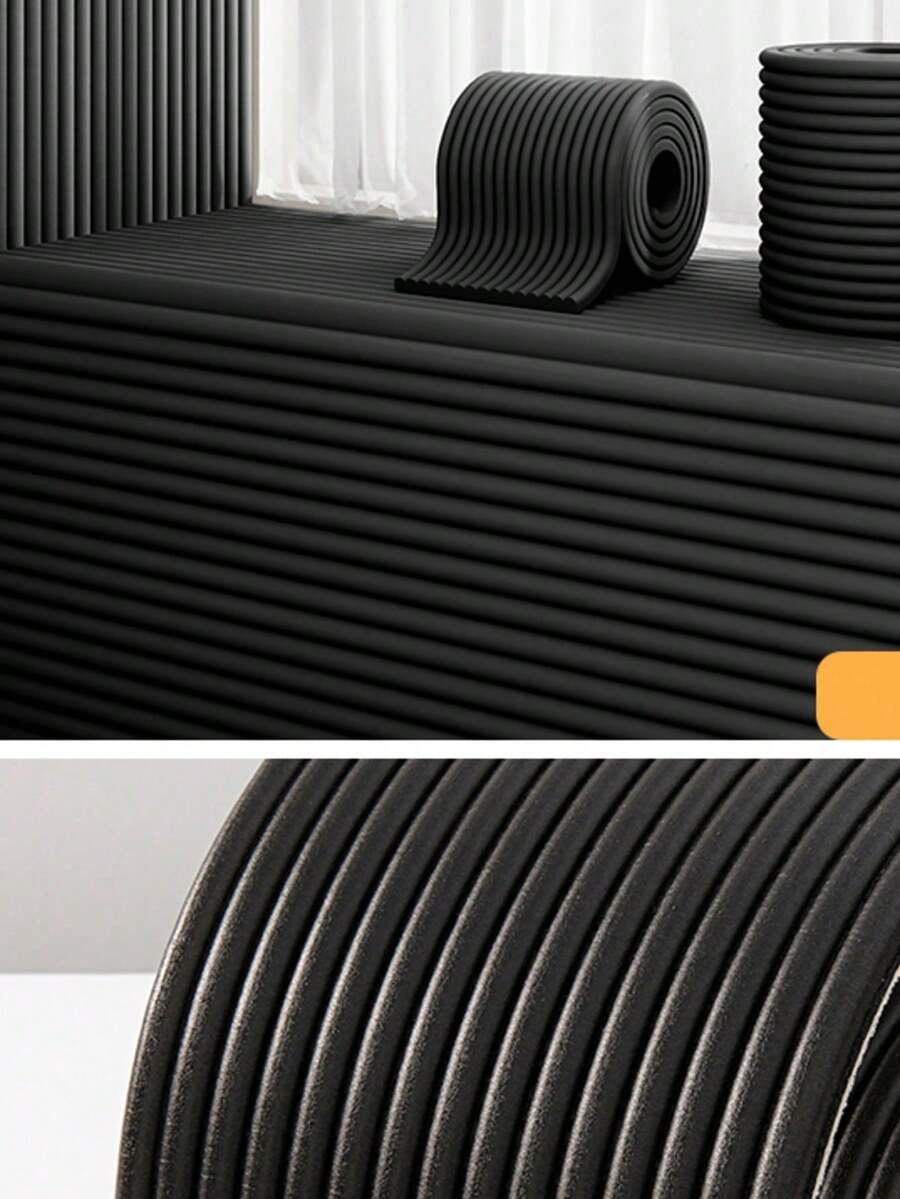 1 miếng tấm ốp tường 3D trang trí nhà chống va đập, miếng dán tường mềm, đệm đầu giường tatami mềm, tự dính bóc dán, độ bám dính cao, dễ sử dụng - đen - Xem 1