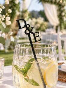 Custom Letter Stir Sticks Personalized Acrylic Cocktail Swizzle Sticks For Dinner Bar Bridal Shower Wedding Party Decoration Initial Stir Sticks - Multicolor - View 3