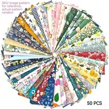 7/10/30/50 Pcs Top Squares Patchwork, 10*10cm / 25 *25/ 15*15cm/ 20*20cm Floral Patchwork Fabric Bundle, Fabric Squares, Precut Multi-Color And Different Pattern, For Sewing, Quilting & DIY Crafts For Christmas And Daily Festival - Multicolor - View 15
