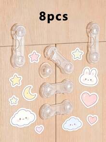 4/6/8/10/12-Piece Multifunctional Child Lock – Split-Design Anti-Pinch Lock For Baby Drawers And Cabinets – Transparent Child - Drawer Lock - View 8