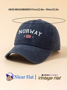 1pc Saudi Arabia Pattern Printed Vintage Washed Men's Baseball Cap With "NOHWAY 1814 Flag", Lightweight Comfortable Adjustable Multi-Functional Baseball Cap, Unisex Trucker Hat Suitable For Daily Outings, Outfit, Holiday Parties And More - A - View 4