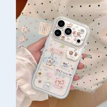 GUCADI Starry Blue Series, Cute 3D Blue Fruit Pattern Phone Case, Suitable For 18 Pro, 17 PM, 3D Blue Frame, Cartoon Style, 15 Full Coverage, 16, Cute, Creative, Geometric Pattern, Cartoon Style, Fresh, Niche, Ins Style - Starry Blue - View 11