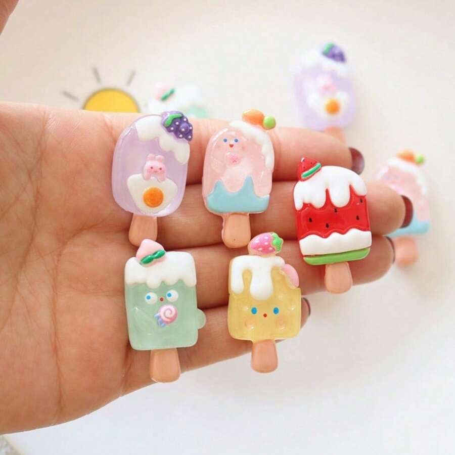 5/10/15pcs Cartoon Ice Cream Fridge Magnets, Cute Refrigerator Magnets, Suitable For Kitchen Decor And Home Decor, Whiteboard Magnets, Decorative Fridge Magnets, Best Gift For Birthday, Graduation, Christmas - Multicolor - View 1