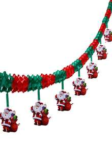 1 set Rangkaian Garland Natal Warna-warni, Hiasan Jendela Kaca Bergambar Santa Claus & Pohon Natal untuk Dekorasi Dinding Latar Belakang Pesta Natal, Banner Natal - Spanduk Natal - View 8