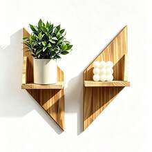 1 Buah Rak Dinding Kayu Segitiga Geometris, Rak Pajangan Dinding untuk Tanaman Kecil, Lilin & Ornamen, Dekorasi Ruangan Boho, Dekorasi Kamar Tidur, Kamar Mandi, Dekorasi Rumah Bergaya, Penyimpanan Dinding Multifungsi untuk Dekorasi Dinding Rumah - View 10