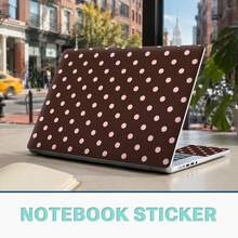 1 Set (3pcs) Cute Brown & Pink Polka Dot Laptop Stickers, Screen Back Cover + Trackpad Palm Rest Protective Film, Waterproof, Scratch-Resistant, Removable No Residue, Compatible With 16-Inch And Below Laptops - View 1