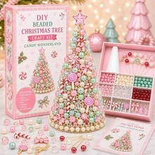 Bộ làm cây thông Noel đính hạt DIY hoàn chỉnh - Cây mini để bàn thủ công, gồm hạt 5 màu và phụ kiện chim mùa đông đuôi đỏ, không cần keo, phù hợp trang trí lễ hội tại nhà, bàn làm việc và hoạt động thủ công - Phiên bản nâng cấp - Xem 11