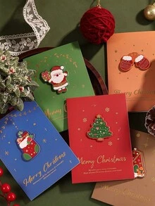 8/5/1pc Christmas Theme Greeting Cards, 3D Creative Small Cards, Suitable For Flower Shop, Bakery, Gift For Classmates - Multiple Styles - View 3