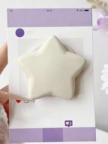 Creamy 3D Star Magnetic Phone Stand, Minimalist Solid Color Pentagram Magnetic Holder, Girly Style Desktop Rotating Slouchy Phone Case Back Sticker - Multicolor - View 18