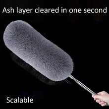 Haus Hana 1pc Extendable Ceiling Fan Duster With Cleaning Brush, Home Ceiling Dust Cleaner Sweeping Ceiling, Wall And Roof, Detachable & Washable Ultra-Fine Fiber For Ceiling Fan, Kitchen, Living Room, Bedroom, Hallway - Grey - View 4
