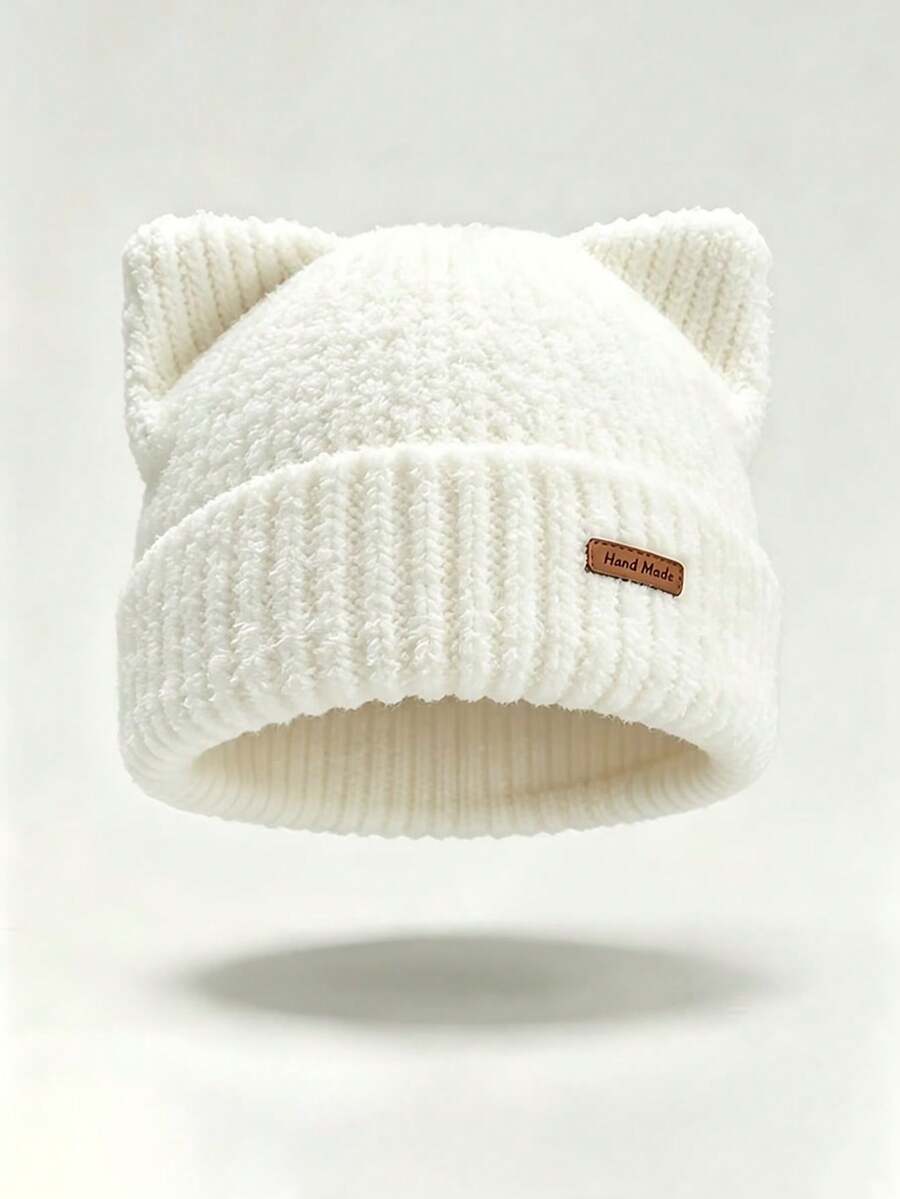 Cat Ear Knit Hat Cute Funny Warm Hat - Multicolor - View 1