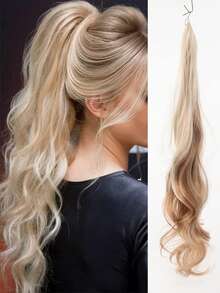 European & American Style 32 Inch Extra Long Ponytail Hair Extension Wrap-Around Ponytail Hair Piece Magic Wand Ponytail Hair Band Hair Accessory - Black - View 17