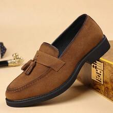 Men's Loafers New British Casual Leather Slip-On Shoes Anti-Slip Lightweight Breathable - Brown - View 17