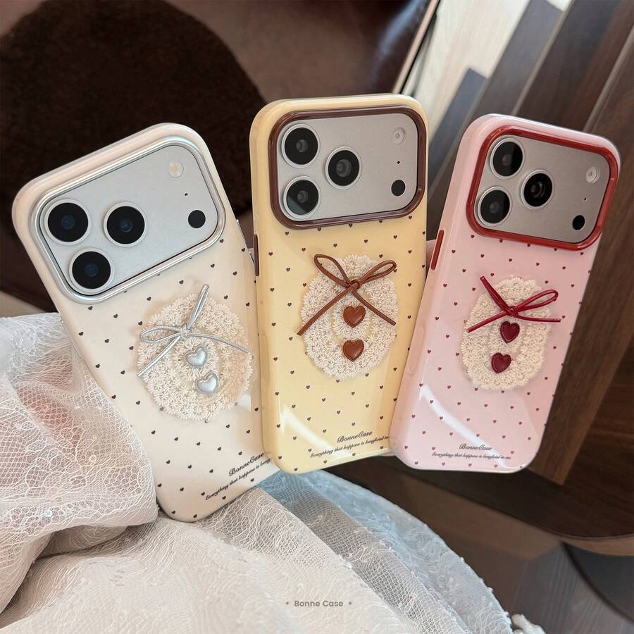 GUCADI Fashionable And Practical Phone Case For Apple 17 Pro Max And 18 Pro, Inspired By French Lace Bow Design, Available In Glossy And Soft Shell Styles, Suitable For Girls, Featuring Vintage, Fashion, Geometric, Minimalist, Niche And Luxury Styles