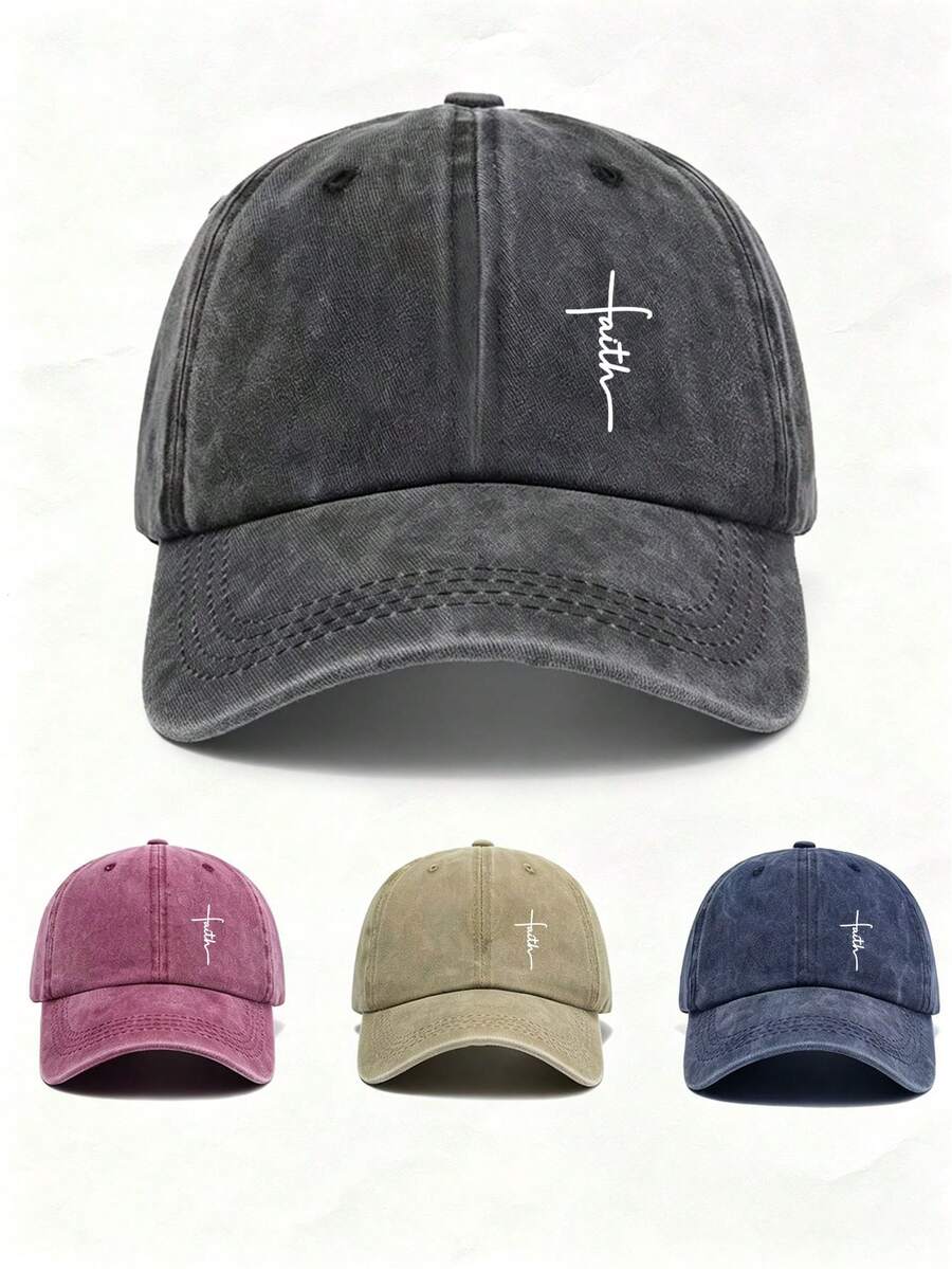 1pc Unisex Faith Printed Retro Baseball Cap Adjustable Design Perfect For Travel Parties Sun Protection And Outdoor Activities-It's A Gift Of Faith.
