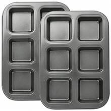 6-Cavity/12-Cavity/48-Cavity Square Mini Toast Cake Mold, Old-Style Bread Mold, Carbon Steel Non-Stick Baking Tray, Multi-Cavity Baking Pan For Home Use, Mini Cake Baking Pan - Black - View 10