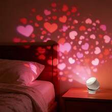 Adjustable Angle LED Heart Projection Light, USB Powered, Pink Heart Pattern, Dynamic Rotating LED Heart Projector, Suitable For Weddings, Birthdays, Holiday Parties, Valentine's Day, Christmas Decoration - USB - View 10