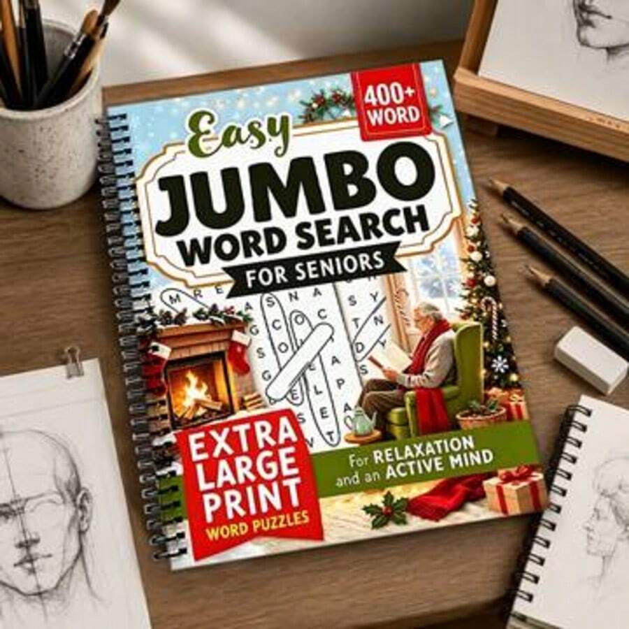 Buku Pencarian Kata Raksasa Natal Musim Dingin untuk Dewasa dan Lansia, Edisi Huruf Besar, 400+ Kata, Mudah Dibaca, Teka-teki Kata dengan Huruf Ekstra Besar, Menenangkan Pikiran dan Tubuh, Menjaga Otak Tetap Aktif, Hadiah Santai - A - View 1