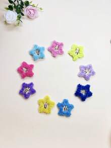 5pcs Candy Color Plush Star Hair Clips, Cute Five-Point Star BB Clips, Women's Bangs & Side Hair Accessories - Multicolor - View 8