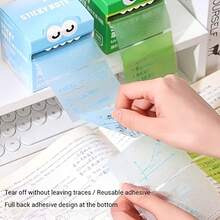 210 Sheets Pearl Texture Self-Adhesive Sticky Notes, Cute Monster Pattern Transparent Sticky Note Roll, Fun Rainbow Cartoon Memo Pad, Tear-Off Writable Pages, Creative Practical Gift For Teachers And Students Back To School Season, Suitable For School Classroom Office Desk Organization, Suitable For Color Coding Replacement, Multi-Functional Planner Marking Memo Stickers - A - View 2