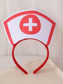 1pc Halloween Carnival Nurse Hat Headband - Multicolor - View 1