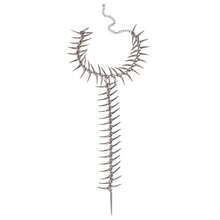 1PC Punk Spine Vertebrae Body Chain Choker, Gothic Silver Body Harness, Adjustable Back Hanging Chain, Cyberpunk Rave Unisex Jewelry - Silver - View 9
