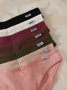 7 buah Celana Dalam Segitiga Pinggang Tengah Elegan Bahan Katun Murni Warna Polos - MultiWarna - View 4