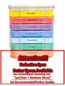 2/1pc 28-Compartment 7-Day Portable Pill Box, Stackable Daily Pill Organizer - (4 Times A Day) Weekly Medication Reminder - Premium Weekly Morning/Evening Pill Box, For Morning, Noon, Evening And Bedtime Medication, With 7 Separate Stackable Compartments, Daily Pill Organizer, Also Suitable For Storing Vitamins, Travel Essentials, Mother's Day, Pill Box, Gift For Elders - Multicolor - View 14