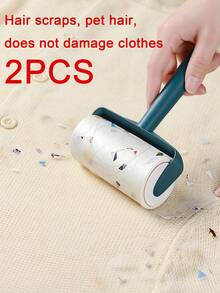 2 Rolls Tear-Off Lint Roller, Strong Adhesive Pet Hair Removal Roller, Multi-Purpose Adhesive Roller For Clothing, Sofa, Carpet, Dust And Fuzz Cleaning - 10 cm - View 7