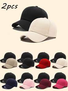 1pc Unisex Solid Color Minimalist Baseball Cap, Adjustable Sun Protection Casual Hat For Daily Wear, Spring/Autumn Travel, Valentine's Day, Fashion Versatile Y2K Style Youth Hat - A - View 4