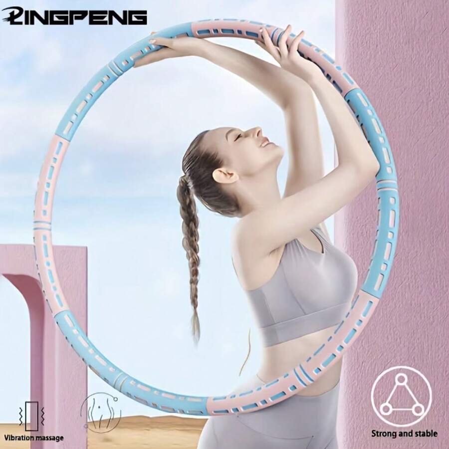 6pcs Detachable Stainless Steel Fitness Rings, Weighted Waist Shaping Rings, Adjustable Size, Detachable Reinforced Design, Suitable For Fitness And Dance - Multicolor - View 1