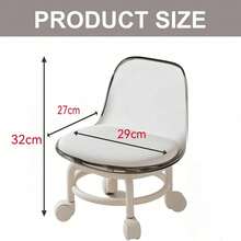 Universal Wheel Small Stool Acrylic Pulley Small Chair Movable Backrest Stool Household With Wheels Low Stool - Multicolor - View 4