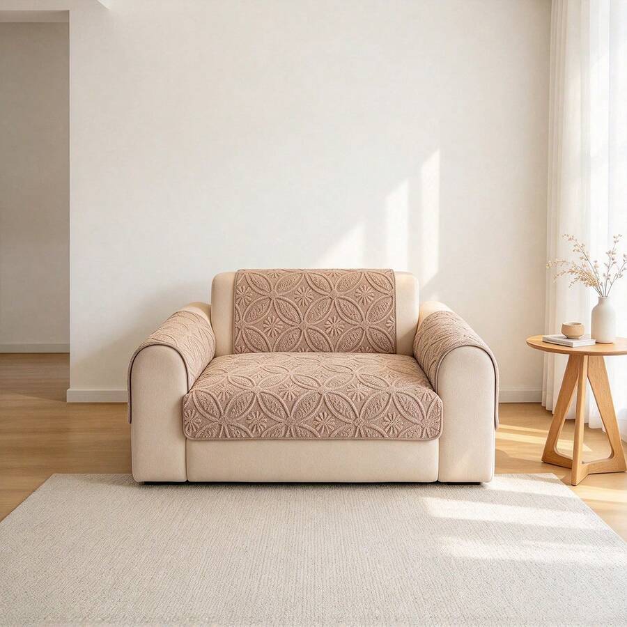 1PC/2pcs Sherpa Fleece Jacquard Sofa Cushion, Non-Slip Pet Anti-Dirty Seat Pad, Sofa Armrest Cover, Sofa Backrest Cover, New Autumn/Winter Warm Protection For Sofa And Chair - Multicolor - View 1