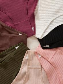 7 buah Celana Dalam Segitiga Pinggang Tengah Elegan Bahan Katun Murni Warna Polos - MultiWarna - View 5