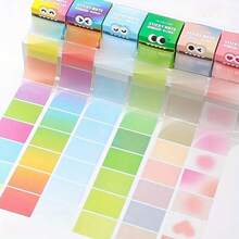 210 Sheets Pearl Texture Self-Adhesive Sticky Notes, Cute Monster Pattern Transparent Sticky Note Roll, Fun Rainbow Cartoon Memo Pad, Tear-Off Writable Pages, Creative Practical Gift For Teachers And Students Back To School Season, Suitable For School Classroom Office Desk Organization, Suitable For Color Coding Replacement, Multi-Functional Planner Marking Memo Stickers - A - View 4