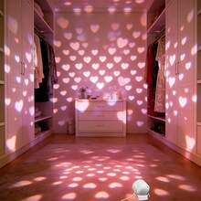 Adjustable Angle LED Heart Projection Light, USB Powered, Pink Heart Pattern, Dynamic Rotating LED Heart Projector, Suitable For Weddings, Birthdays, Holiday Parties, Valentine's Day, Christmas Decoration - USB - View 9
