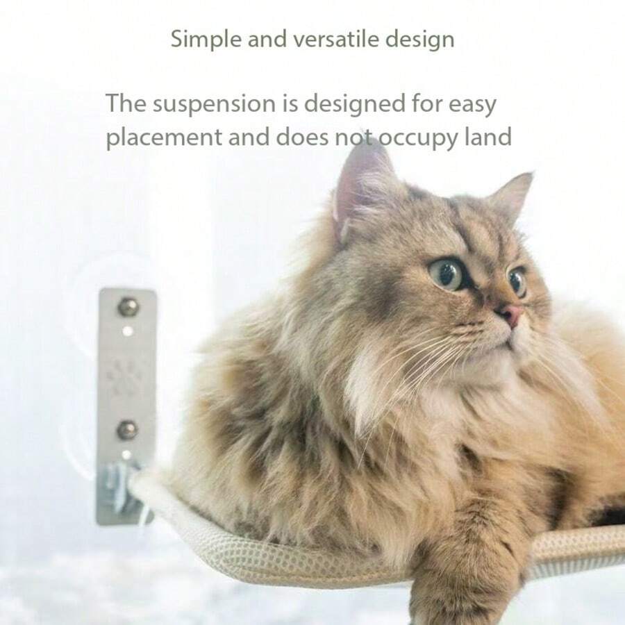 Cat Window Hammock, Wireless Cat Perch, Foldable Sturdy Lounge Chair, Upgraded Suction Cups, Easy Assembly, Indoor Cat Bed, 55 Lbs Weight Capacity, All Season, Breathable Soft, Gift, Present, Celebration - Standard Size (45*30cm) - View 1