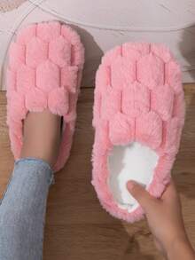 Women's Closed Toe Closed Heel Slippers, Soft Sole Anti-Slip Indoor Floor Slippers For Bedroom, Living Room, Office - Pink - View 2