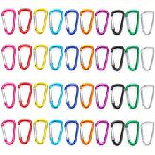 5pcs Men's D-Shaped Spring Keychain Metal Carabiner DIY Handmade Pendant Sports Water Bottle Clip Hiking Clip Gift For Boyfriend - Silver - View 9