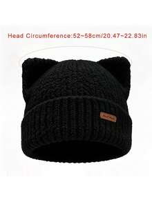 Cat Ear Knit Hat Cute Funny Warm Hat - Multicolor - View 5