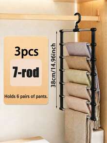 Multi-Layer Pants Rack Saves 80% Space, Multi-Functional Anti-Slip Ladder Design, Suitable For Scarves, Jeans And Long Pants, Dormitory Essential, Closet Storage Easy Assembly, Minimalist Practical Style, Keep Your Favorite Clothes Within Reach And Organized - Multicolor - View 21