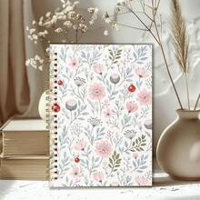 1 buah Buku Catatan Spiral Kotak Titik A5, Perencana Pola Bola Natal Bunga Macaron Lembut, Buku Catatan Tulis Hadiah Natal dengan Cetakan Botani yang Indah - Beraneka warna - View 2