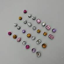 28pcs Rhinestone DIY Decorative Shoe Charms For Slippers, Removable Artificial Gemstone Decorations, Unisex - Rose Red - View 2