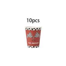 10pcs/20pcs/50pcs/Set, Racing Theme Disposable Plates And Napkins, Red Racing Party Supplies, Black Flag Pattern Plates, Racing Tableware, Suitable For Birthday, Newborn Party, Family Gathering Decoration - Multicolor - View 13