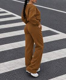 Women Sweatpants - Camel - View 2
